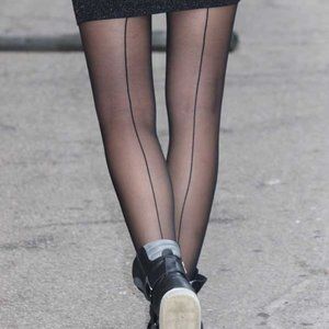 Black Sheer tights with back seam black